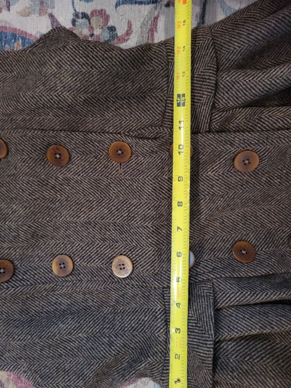 NWOT Linennaive Emma 33 Brown Herringbone Wool dress Size S - Picture 6 of 10